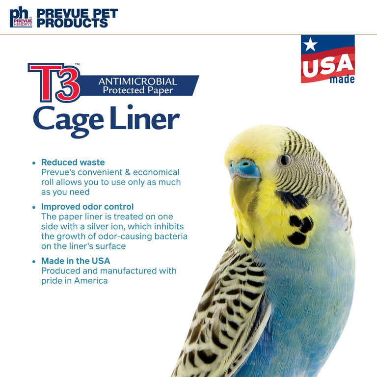 Prevue Pet Products T3 Antimicrobial Cage Liner 18W x 100'L