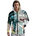 thumbnail image 2 of Rick And Morty Jacket Casual Oversized Hoodie Stylish Zipper Hooded Sweatshirt Warm Loose Outerwear L, 2 of 8
