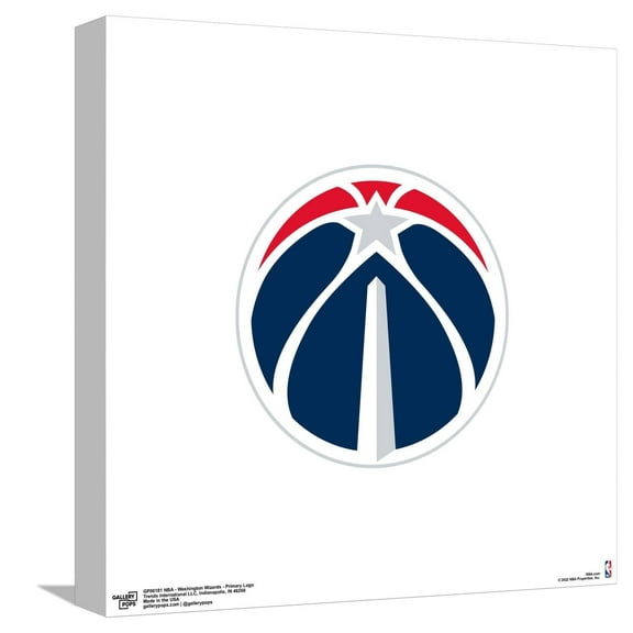 Gallery Pops NBA Washington Wizards - Primary Logo Canvas Wall Art, Unframed Version, 12" x 12"