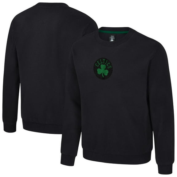Unisex Stadium Essentials Black Boston Celtics Club Level Chenille Sweatshirt