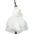 thumbnail image 3 of Chiffon Tulle Wedding Pageant Flower Girl Dress Bow Tie Sash Satin Skirt, White 130, 3 of 5