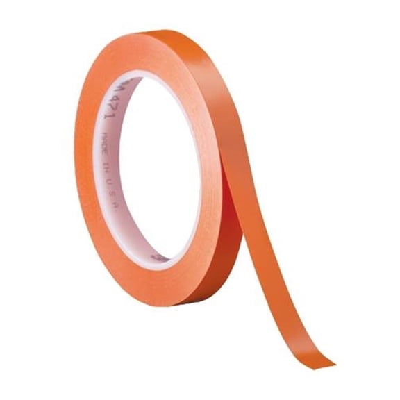 3M Vinyl Tape 471 Orange 1/4" x 36 yard Roll (3 Pack)