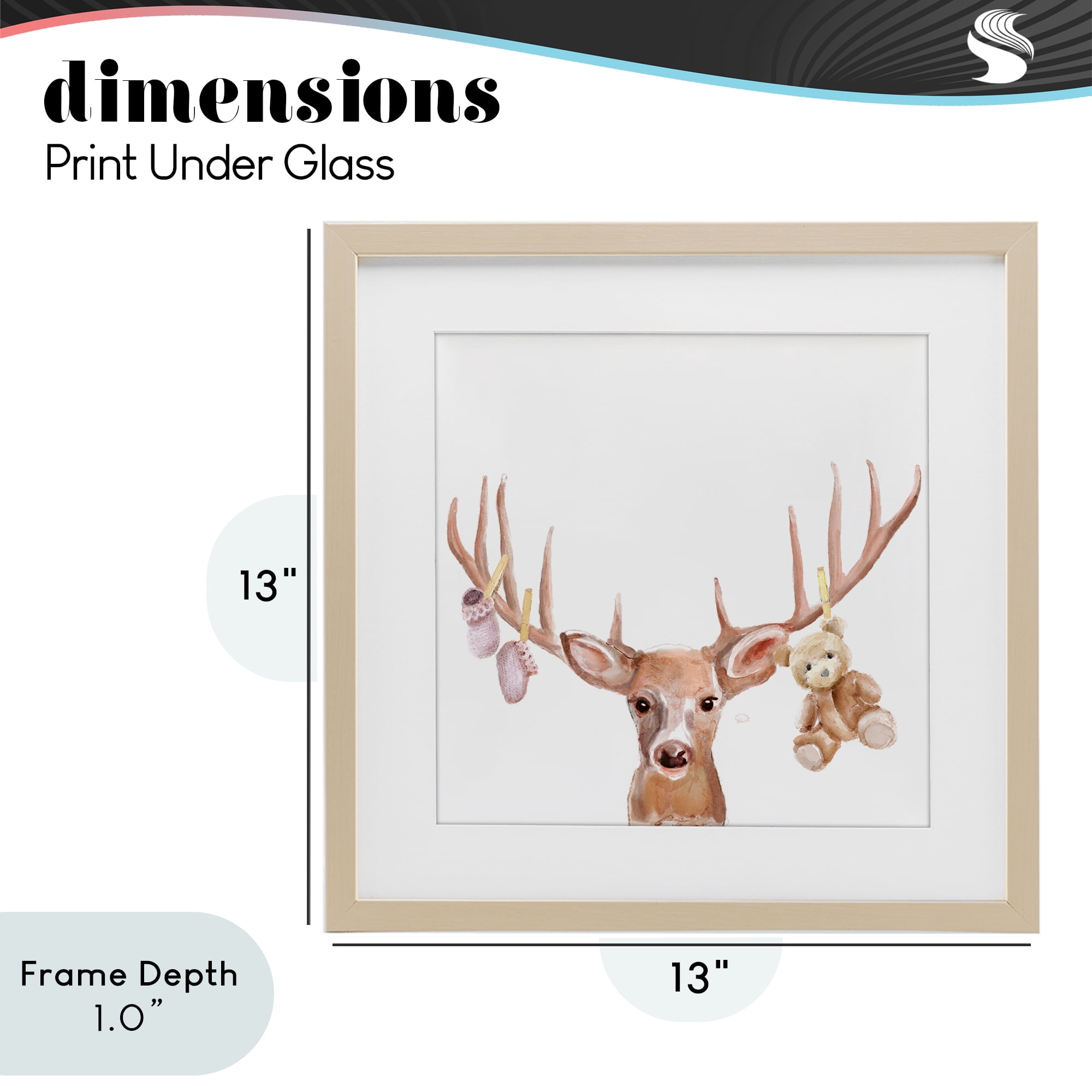 Stupell Industries Baby Girl Deer Antlers Birch Framed Print Under Glass, design by Ali Lynne