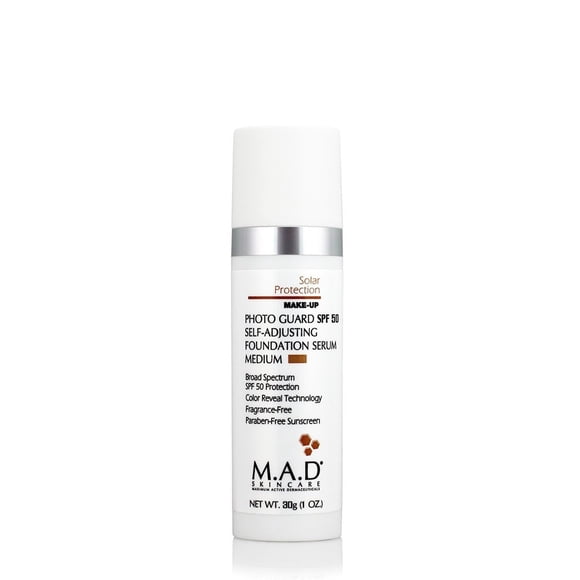 M.A.D Skincare Photo Guard SPF 50 Suero de base autoajustable de amplio espectro - Medio - por Maximum Active Dermaceuticals 1oz