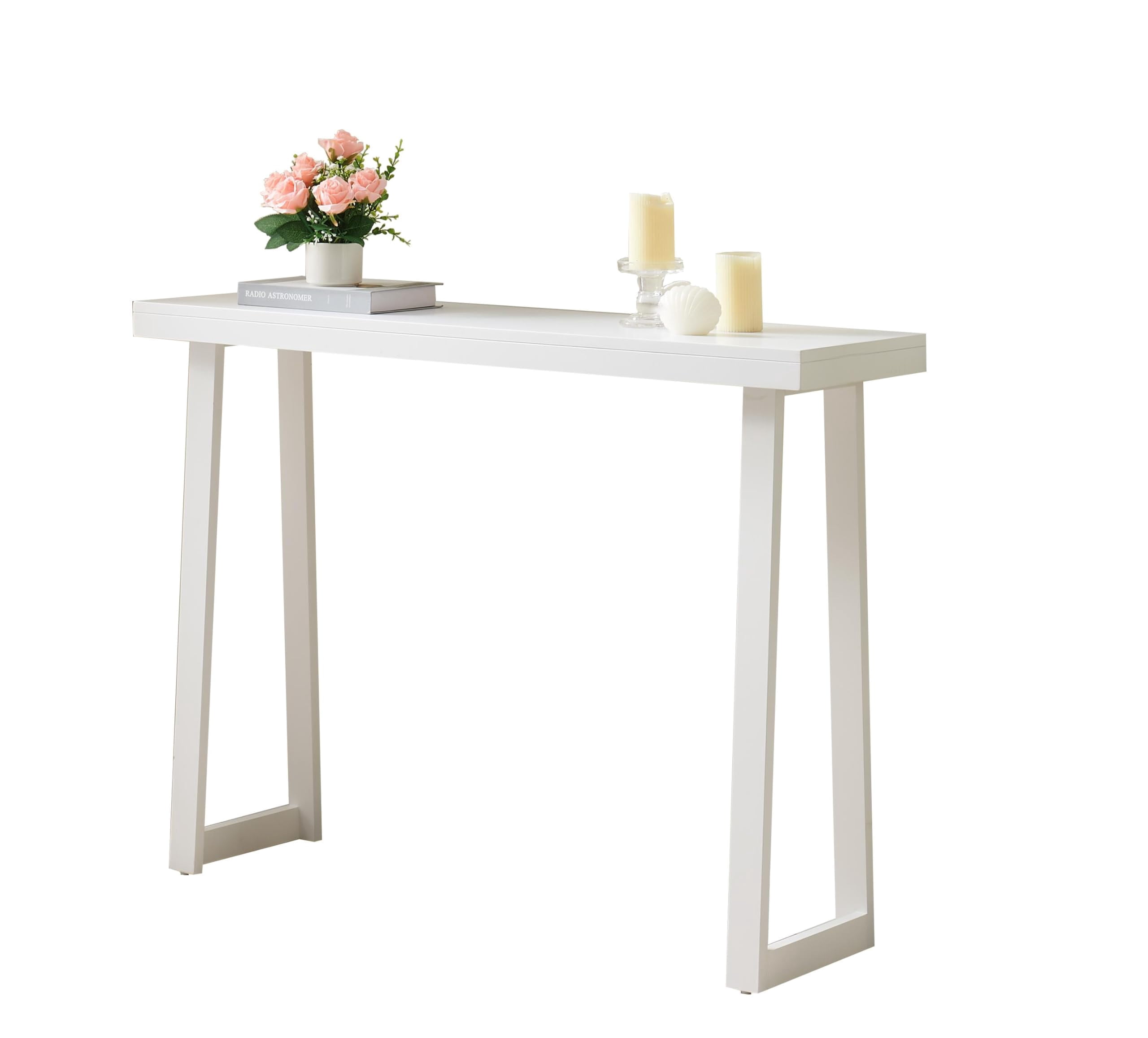 Kings Brand Furniture Claude 36-Inch Console Entryway Table, Narrow Sofa Table for Behind Couch, Hallway, Bedroom, Living Room, Foyer, White