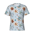 thumbnail image 4 of Vsdgher Sea Turtle Print Men's Dry Fit Mesh Athletic Shirts Moisture Wicking Tennis T-Shirt Tops, 4 of 9