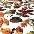 thumbnail image 3 of Allover Autumn Leaves Easy-Care Printed Fabric Tablecloth (60"x84" Rectangle, White), 3 of 5