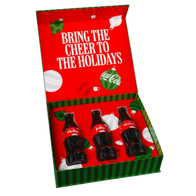 Coca-Cola Holiday Kit Exclusive Glass Bottles, Holly, Jolly, and