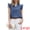 Blue, variant on Women's Denim V Neck Ruffled Cap Sleeve Jean Casual Blouse XS Blue