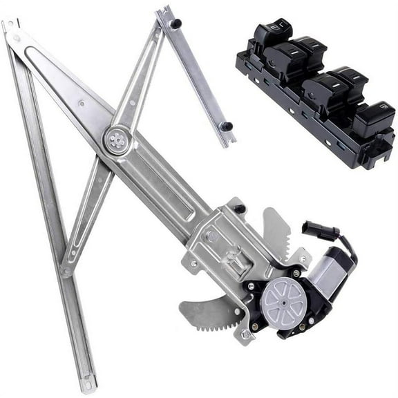 CCIYU Power Window Regulator with Motor Power Window Switch Replacement fit for 2004 For chevy Colorado Canyon Front Left Drivers Side Kit