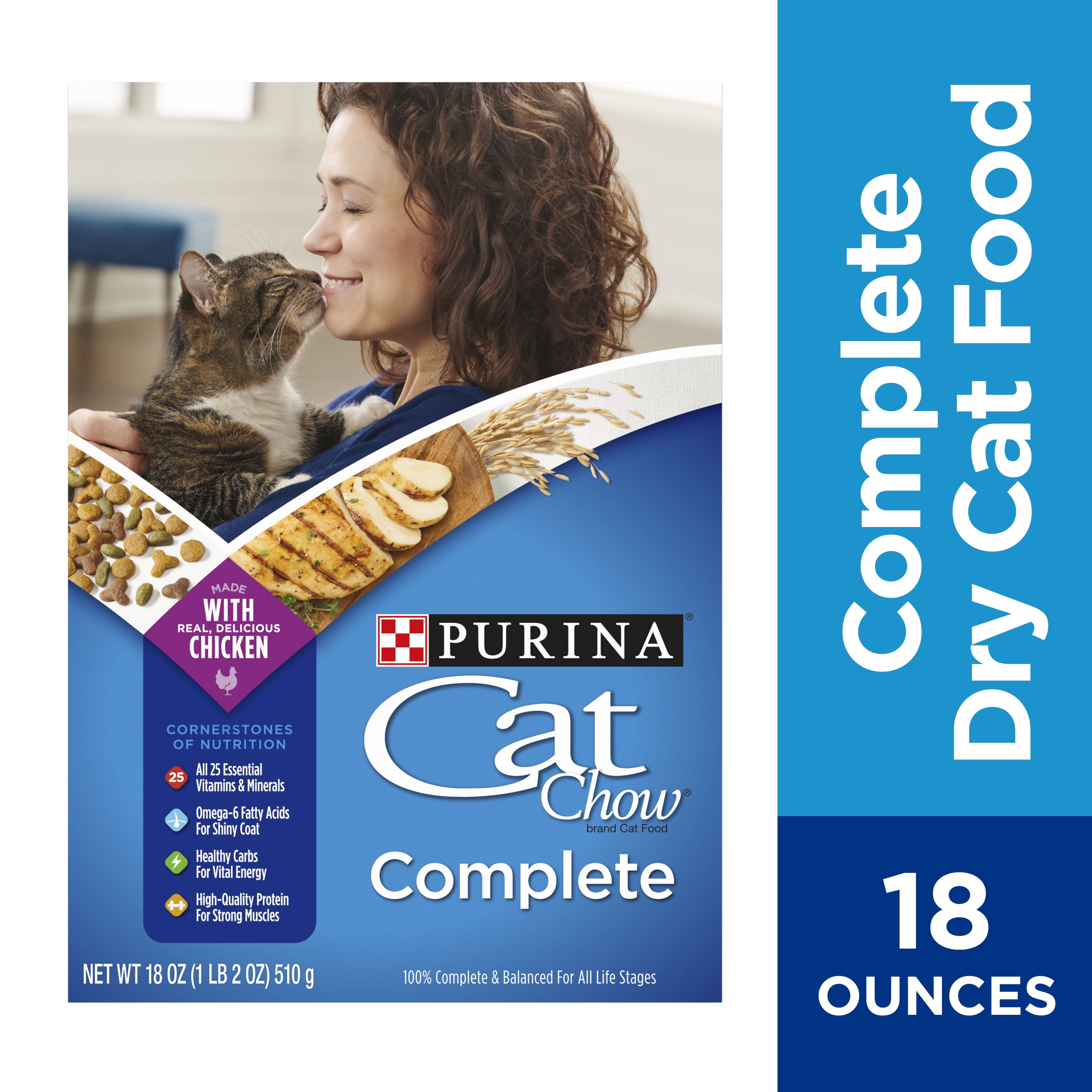 Purina Cat Chow High Protein Dry Cat Food, Complete, 18 oz. Box
