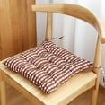 thumbnail image 5 of Chair Cushion Pads - Striped Dining Kitchen Office Chair Seat Cushion with Ties - Durable Cotton Fabric Cover - Indoor Use, 16x16 in, 5 of 8