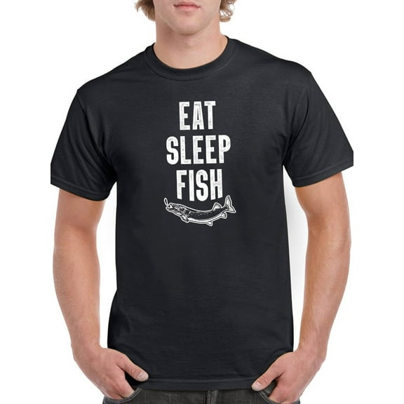 Eat Sleep Fish Men T-Shirt, Male XX-Large