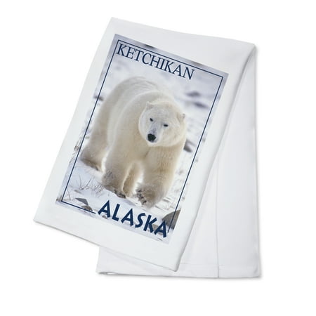 Polar Bear Front View - Ketchikan, Alaska - Lantern Press Photography (James T. Jones) (100% Cotton Kitchen (Best Bear Viewing In Alaska)
