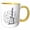 Yellow/White, variant on 3drose, Electric Guitar Design with Musical Notes Floating Around, 15oz Mug