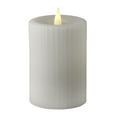 thumbnail image 3 of Fine Ribbed Motion Flameless Candle 3x5 White, 3 of 5