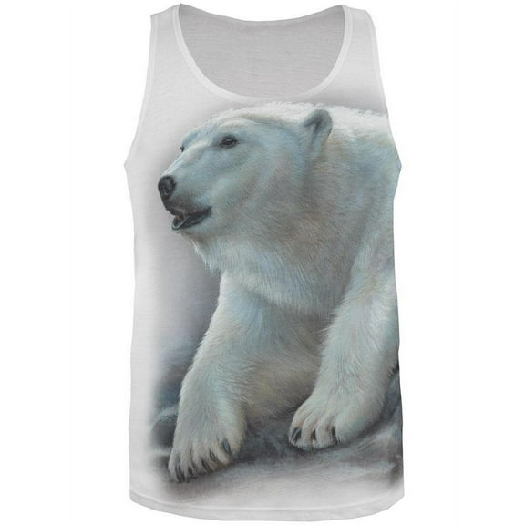 Polar Bear All Over Adult Tank Top - 2X-Large
