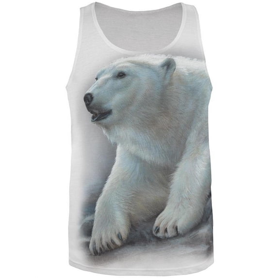 Polar Bear All Over Adult Tank Top - Small
