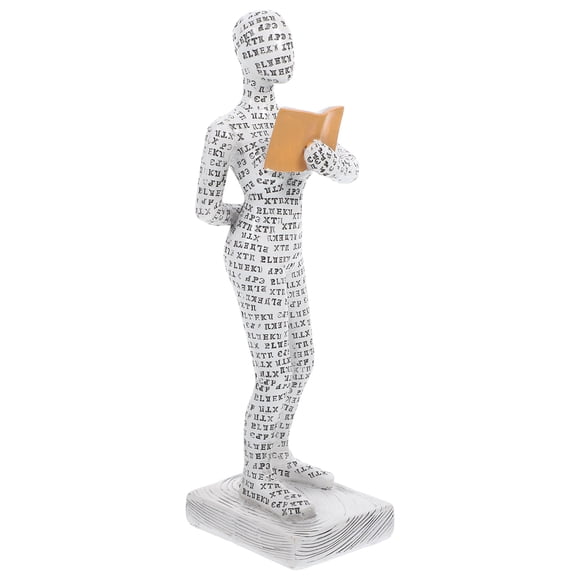 Figura de mujer leyendo en el escritorio, escultura de resina, estatua abstracta, decoración del hogar, decoración de oficina