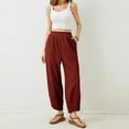 thumbnail image 1 of WILLBEST Pantalones Casuales elegantes para Mujer, Largos, Holgados, de Pierna Ancha, con Cintura Elástica y Bolsillos para Mayor Comodidad Diaria. Chica, 1 of 3