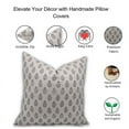 thumbnail image 4 of Fabdivine Block Print Throw Pillow Cover, 14x20 Inch Pure Linen Decorative Cushion Cover, Floral Print Boho Design Black Pillow Cover for Sofa and Couch, 4 of 5
