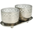 thumbnail image 5 of DecMode 2 Holder Silver Metal White Sage Scented Cutout Spotted 7 oz 1 Wick Candle with White Wax, (Set of 2), 5 of 8