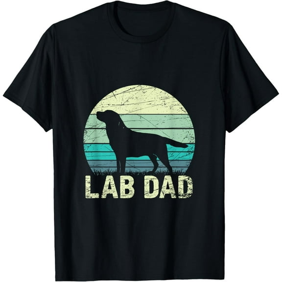 Lab Dad Labrador T-Shirt men and women can wear, black, white, gifts