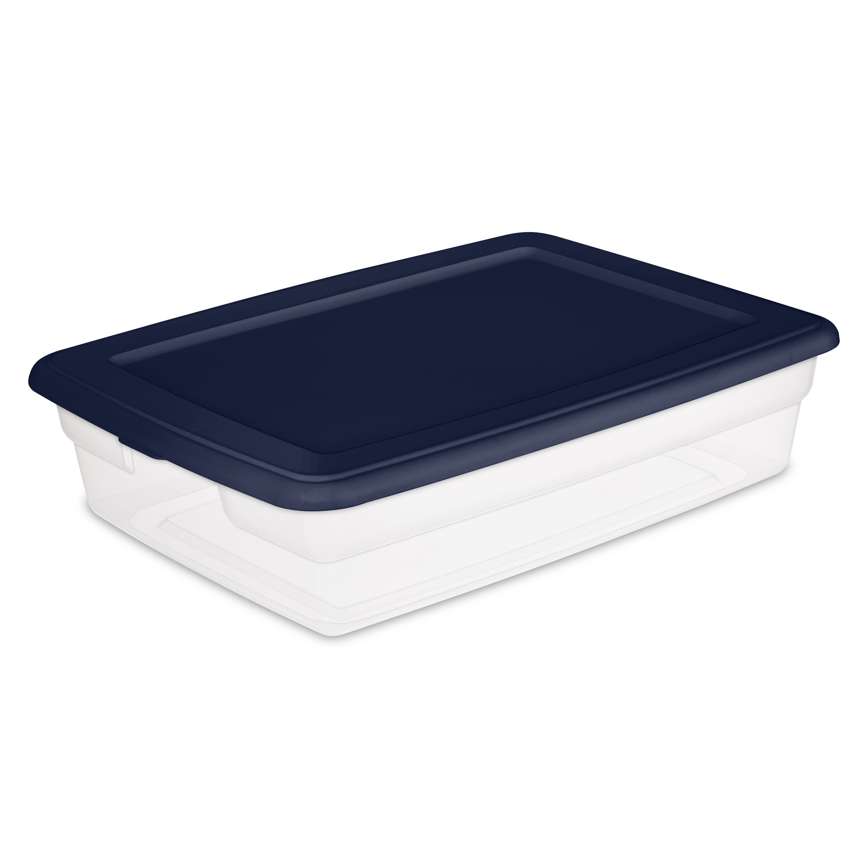 Sterilite Set of (2) 28 Qt. Storage Boxes Plastic, Titanium