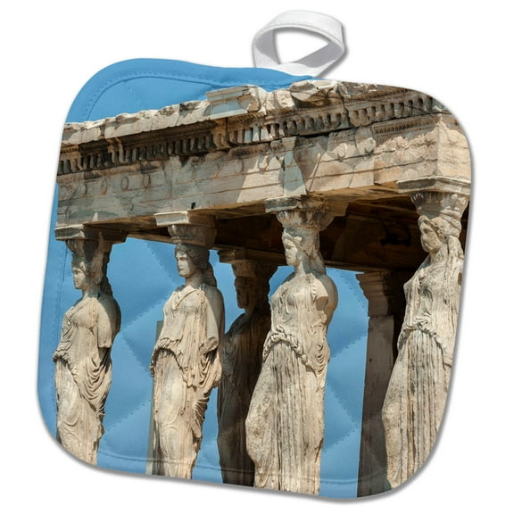 3dRose, Porch of the Maidens, Erechtheion, Acropolis, Athens, Greece, Europe, 8x8 Potholder
