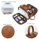 thumbnail image 3 of Neceser para hombre, piel de poliuretano (PU), bolsa de viaje grande impermeable, bolsa de lavado, bolsa de cosméticos con bolsa de cuero seca y húmeda, 3 of 5