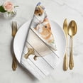 thumbnail image 2 of Spring Floral Animals Cloth Napkins, Elegant Flowers Leaves Farmhouse Wooden Washable and Reusable Dinner Napkins Set of 4, Table Napkin for Kitchen Party Birthday Wedding Hotel Housewarming 20"x20", 2 of 9