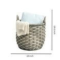 thumbnail image 6 of Round Resin Woven Wicker Storage Basket with Handles, 6 of 7