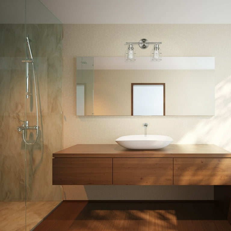 Globe Electric Dundas 2 Light Brushed Nickel Vanity Light with