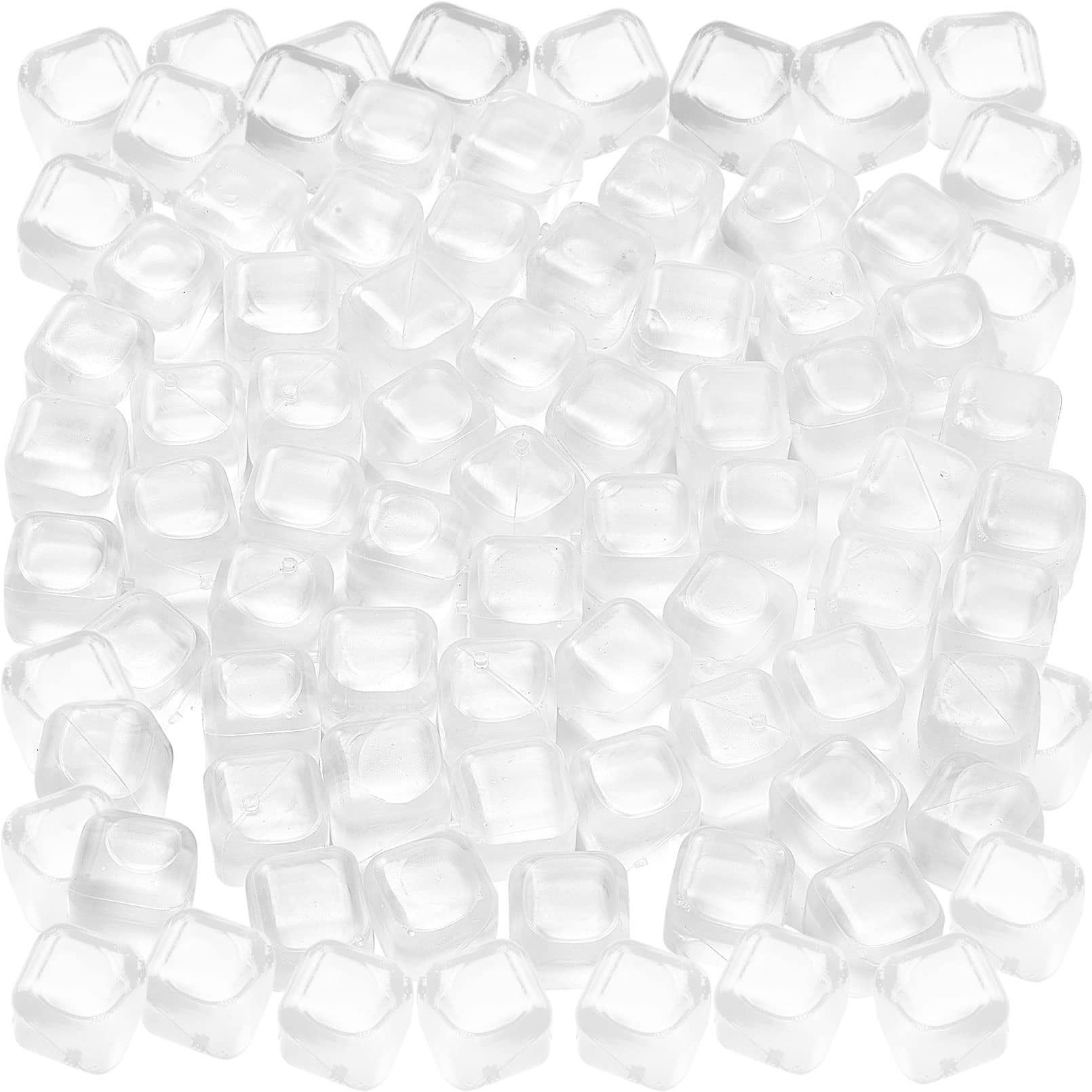 Kikkerland Reusable Square Ice Cubes – Set Of 30 Multi-Color Plastic Cubes (CU165)