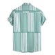 thumbnail image 3 of Camisas De Compresion Camisa de manga corta con solapa y hebilla de bolsillo con impresión digital 3D para hombre (Green, XXL), 3 of 7