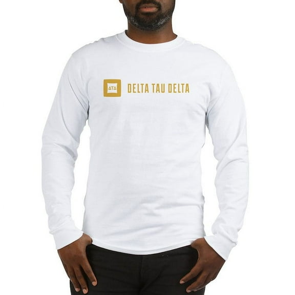 CafePress - Delta Tau Delta Gold Signature Long Sleeve T Shirt - Unisex Cotton Long Sleeve T-Shirt