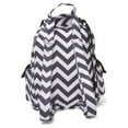 thumbnail image 3 of Chevron Print Rucksack Style Backpack - Charcoal/White, 3 of 3