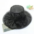 thumbnail image 3 of SPRING PARK Women's Foldable Double Layer Organza Church Kentcky Derby Fascinator Bridal Tea Party Wedding Lace Flower Hat, 3 of 3