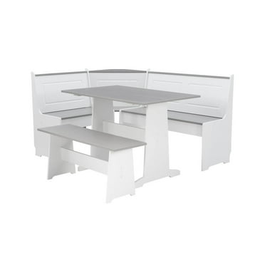 Linon Ardmore Corner Nook with Hidden Storage, White/Gray (Set of 3)