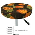 thumbnail image 4 of Kll Orange Pumpkin Autumn Maple Falling Leaves Round Bar Chair Cushion Cover 13 Inch,Bar Stool Protector With Elastic, Soft Washable, 4 of 7