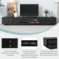 thumbnail image 6 of TV Stand with 4 Drawers, Modern Entertainment Center, Atumon TV Stand for 90" TVs, Television Console with 2 Fluted Glass Doors, Living Room TV Stand Furniture, 86.6"L x 15.7"W x 12.8"H, Black, 6 of 10