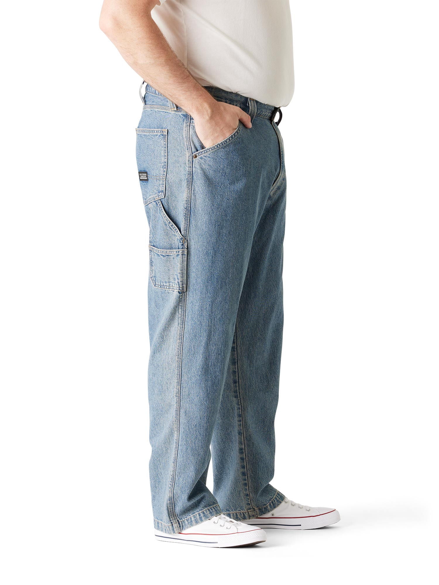 Levi Strauss Signature Men's and Big and Tall Carpenter Jeans, Sizes 29x30 to 54x32