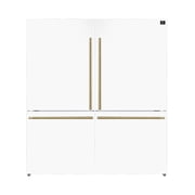 Forno Milano 2-Piece 62-Inch Freestanding Dual Bottom Freezer Refrigerator, White â€“ 34.4 cu.ft, Touch Control, Ice Maker