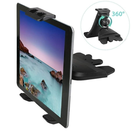 Car Tablet Holder, EEEKit Universal 2 in 1 CD Slot Tablet & Smartphone Holder CD Player Car Mount Cradle for Samsung Galaxy Tab, iPad Mini/Air/Pro, iPhone Xs Max/XS/XR, GPS, 4