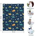 thumbnail image 4 of Dark Blue Dinosaurs Palms Clouds Pattern Blanket,Comfortable Soft Flannel Throw Blanket,All Season,Warm Lightweight Blankets for Sofa Bed Couch Living Room Chair,30"x40", 4 of 4