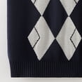 thumbnail image 5 of SERTGUTR Boys V Neck Sweater Vest Full Argyle Pattern Ribbed Trim Sleeveless Knit Pullover Classic School Uniform Everyday Layering Top, 5 of 7