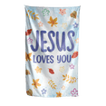 thumbnail image 2 of Lotusprinthandmade Christian Jesus Loves You 100% Polyester Wall Flag One Size 36 x 60 inches, 2 of 3