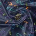 thumbnail image 7 of Ambesonne Galaxy Valance & Curtain, Hand-Drawn Sun Stars Art, 55"x24", Dark Yellow and Violet Blue, 7 of 7