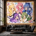 thumbnail image 6 of Five Chibi Anime Girls with Plushies Against a Starry Pattern, Playful Japanese Inspired for Anime Fans, Chibi Art Print, Birthday Gift Tapestry Wall Hanging for Bedroom and Dorm, 6 of 7