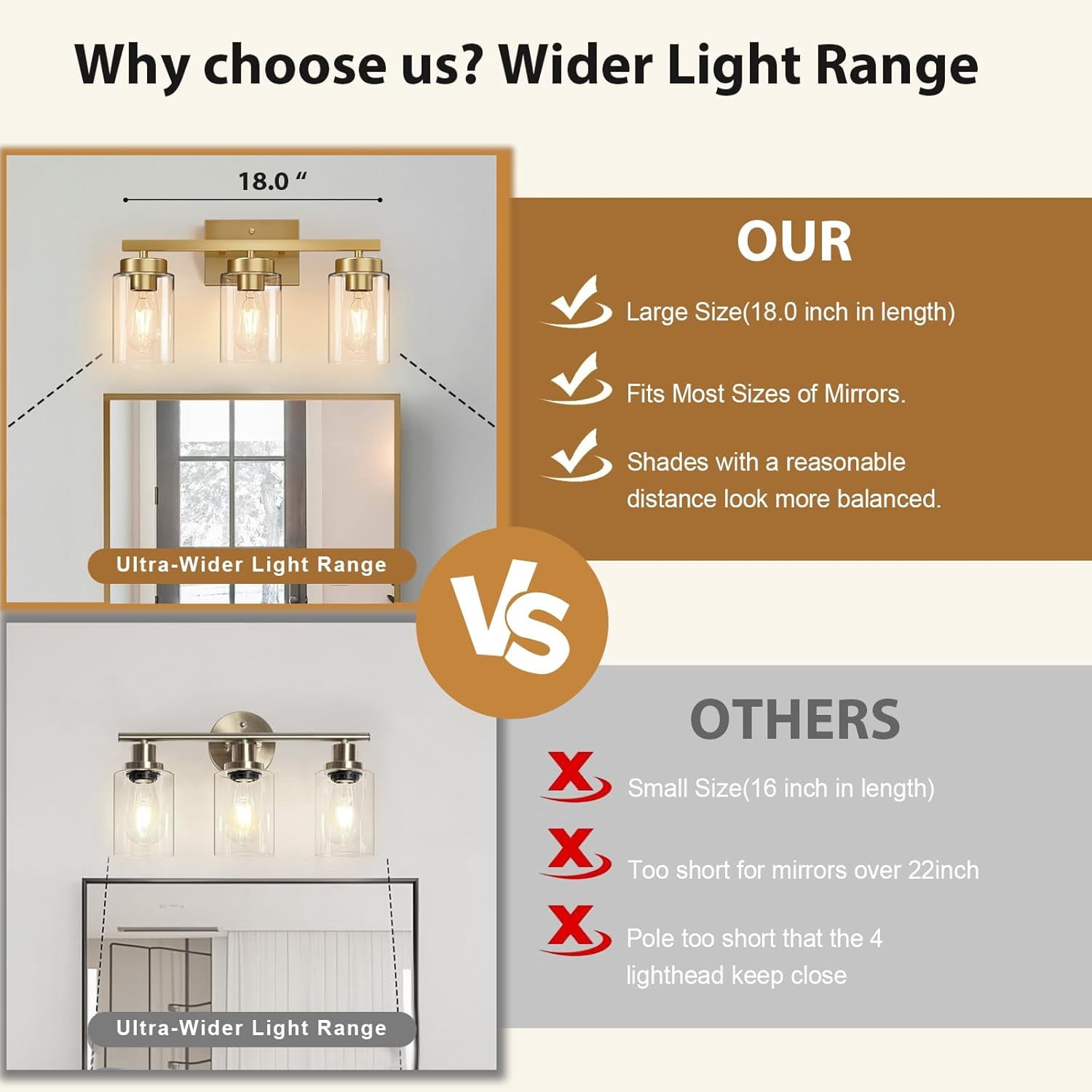 Modern Black Vanity Light Fixtures with Clear Glass, 4 Light Bathroom Mirror Lighting for Living Room Cabinet Bedroom